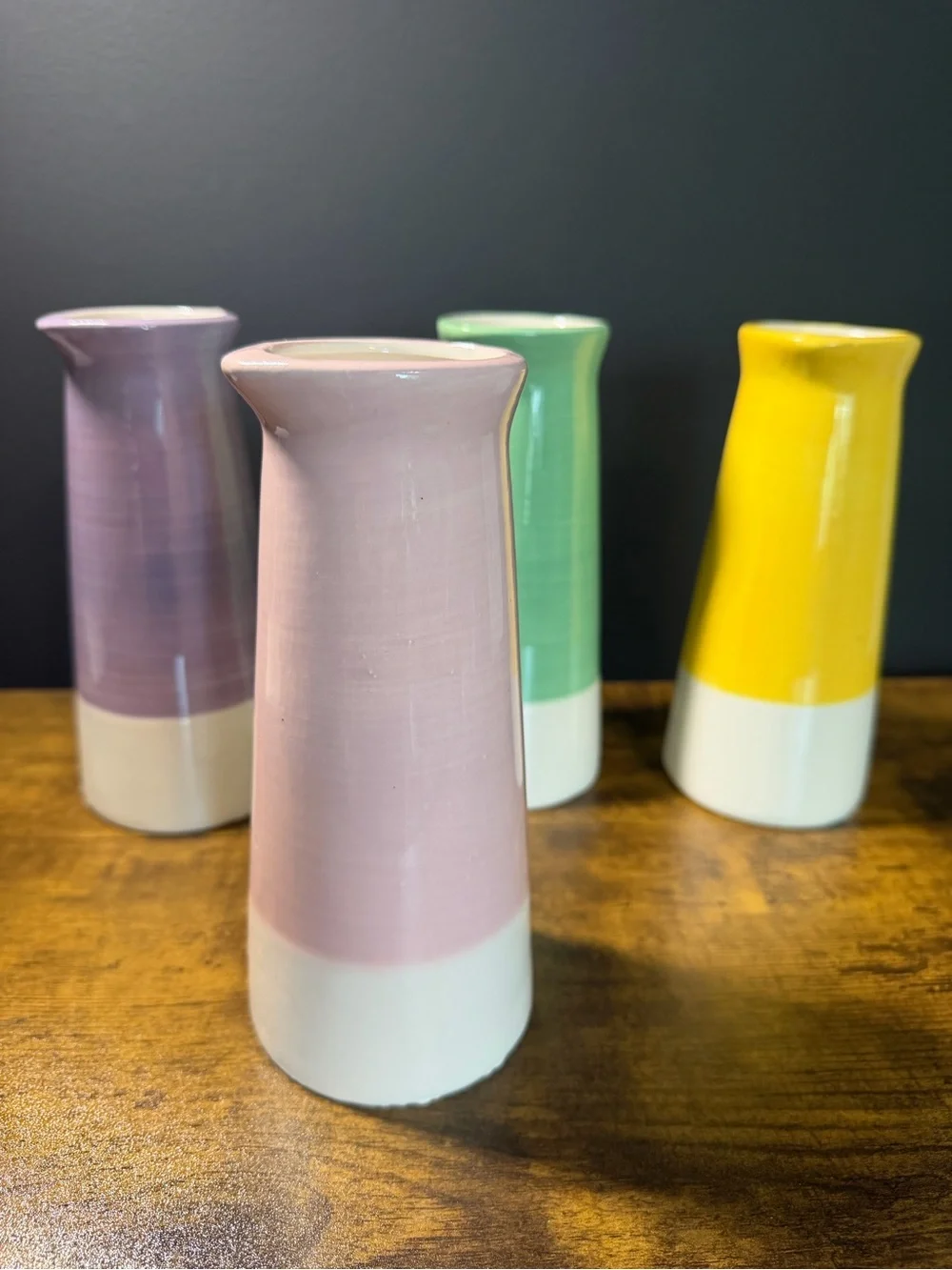 Ceramic Pastel Tapered Bud Vases - CHOOSE 1 from Pink, Yellow, Lavender, Green